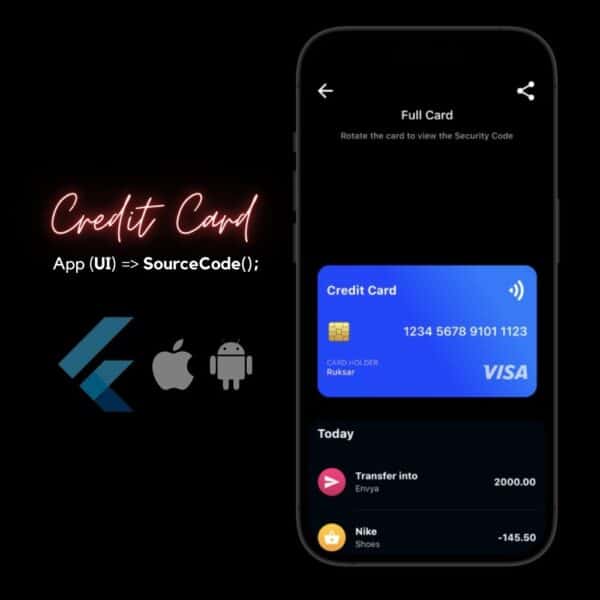 bank credit card app ui animation with flutter for IOS & Android - Image 3