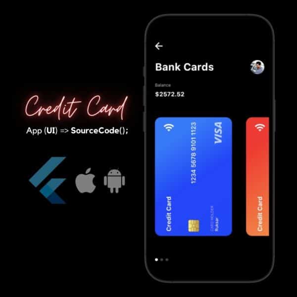 bank credit card app ui animation with flutter for IOS & Android main Image