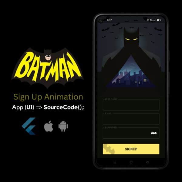 Batman SignUp Animation UI cover