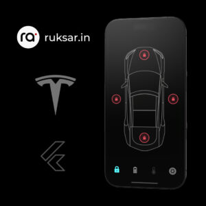 Tesla Electric Car Controls App UI Animation Bundle with Flutter